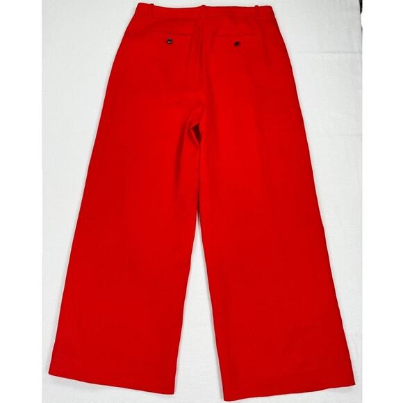 J Crew Womens Pleated Linen Wide Leg Trouser Pant Size 12 Red - Picture 6 of 14